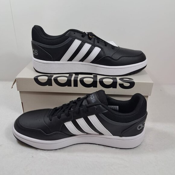 Men Adidas Hoops 3.0 BasketBall Shoes GY5432 Black White 100% Authentic‎ SZ 10.5 - Picture 1 of 13